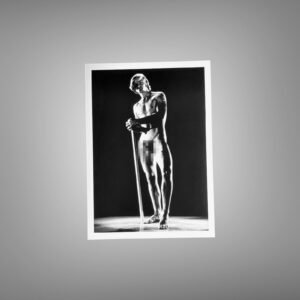 Male Physique Backlit Silhouette Body Study with Sculptural Posture and Athletic Studio Styling 5x7 Photo Print