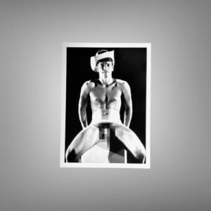 Male Physique Neck Scarf Studio Figure Study with Sculptural Posture and Athletic Studio Styling 5x7 Photo Print