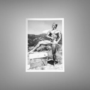 Male Physique Dramatic Side Bend Figure Study with Sculptural Posture and Athletic Studio Styling 5x7 Photo Print