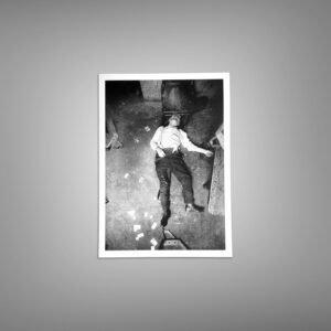 Crime Body-on-floor Crime Scene with Stark Flash-lit Composition 5x7 Photo Print