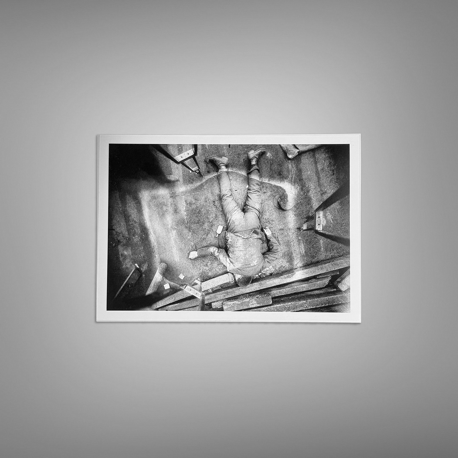 Crime Bathtub or Floor-level Scene with Harsh Documentary Lighting 5x7 Photo Print